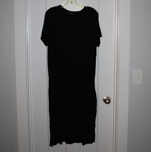 Black Midi Drawstring Dress